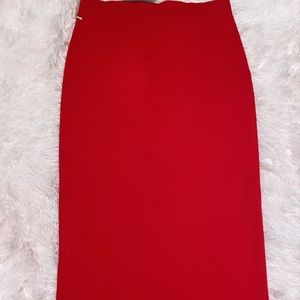 Red pencil skirt